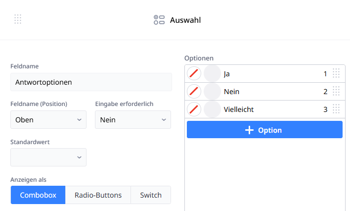 Beispiel Select Single Basic Ninox-Auswahl